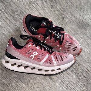 On Running Women's Sneakers in Pink and Black